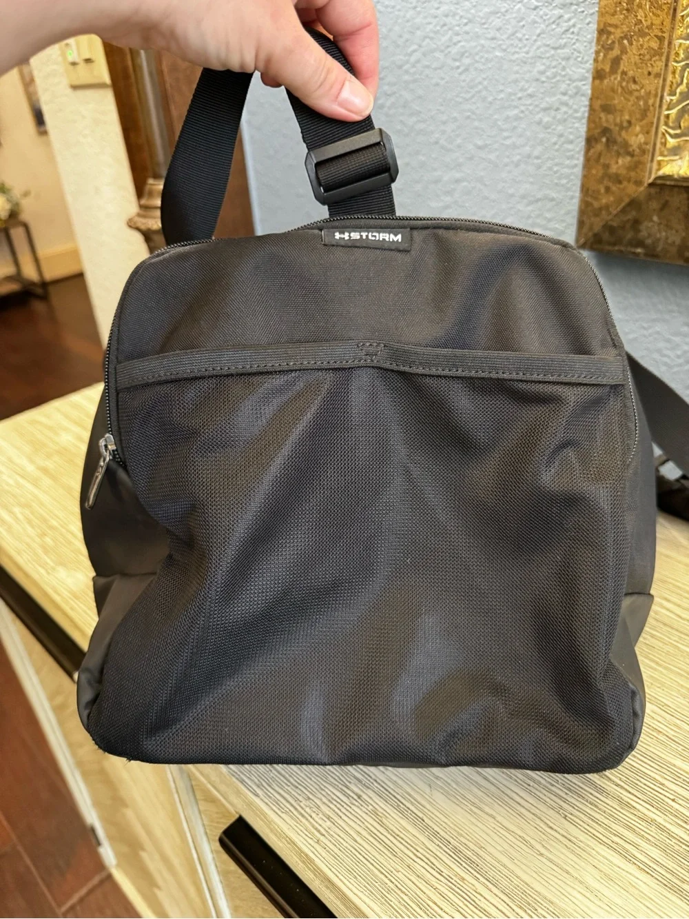 Under Armour Black Duffel with White Logo - Men's Travel Gym Bag
